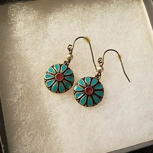 Lucky Brand Turqouise Flower Earrings